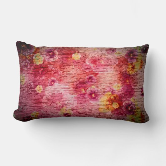 Rectangle Fleurs roses amour - Coussin (Recto)