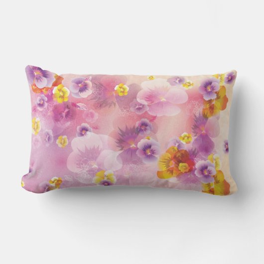 Rectangle Fleurs roses amour - Coussin (Recto)