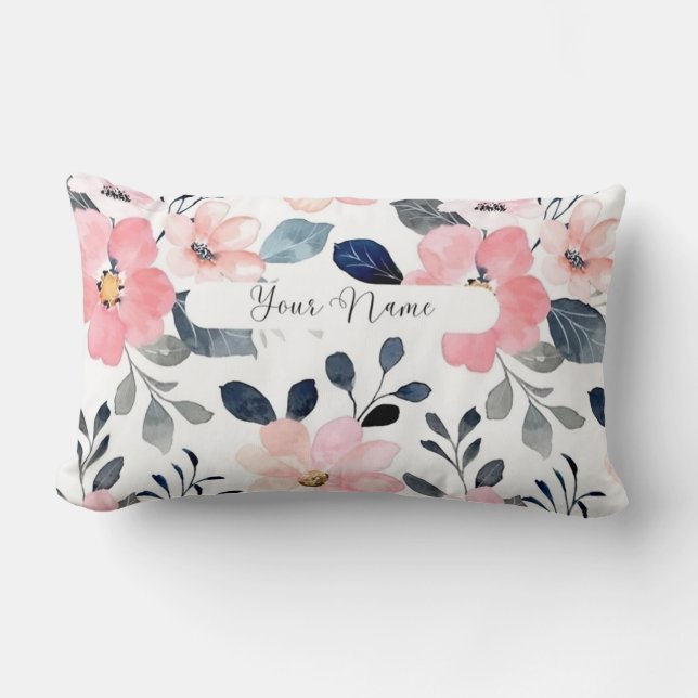 Rectangle "Floral Elegance : Conception Coussin personnalisé (Recto)