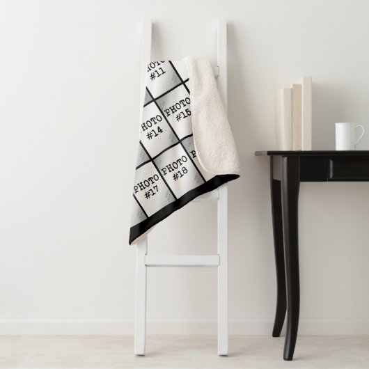 Rectangle foto- en tekstcollage sherpa deken (In situ)