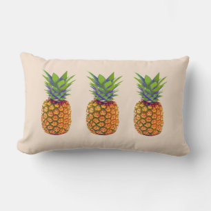 Rectangle Fruits d'ananas sur Lumbar beige clair Coussin
