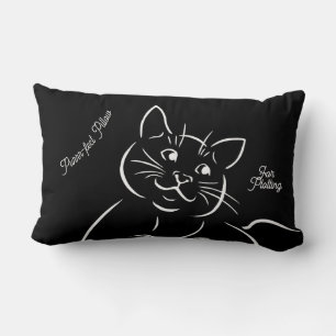 Rectangle Fun Cat Line Art Poster de animal Lumbar Coussin