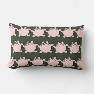 Rectangle Funky 6 Cartoon Pig Choisir Couleur Lumbar Coussin