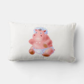 Rectangle Funny Lumbar Coussin Happy Baby Hippo (Verso)