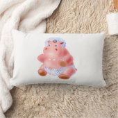 Rectangle Funny Lumbar Coussin Happy Baby Hippo (Couverture)