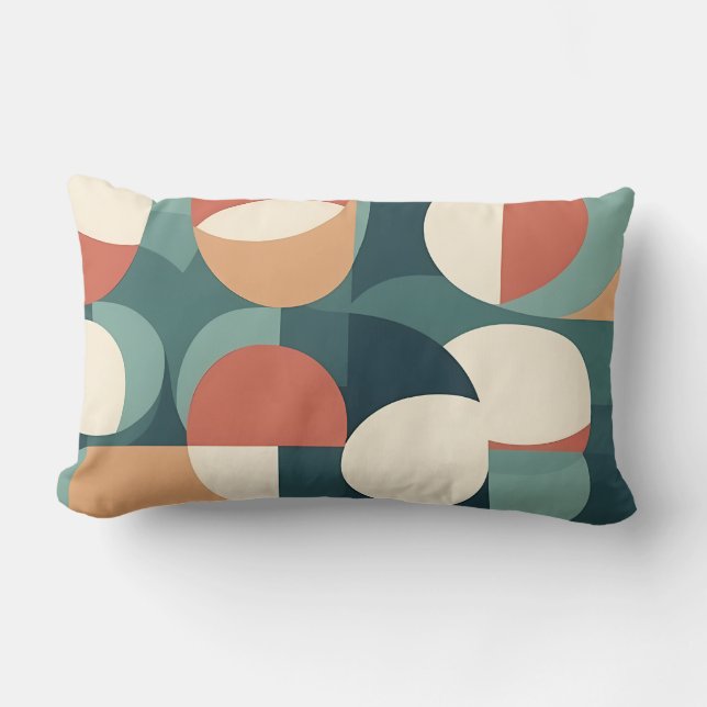 Rectangle Gemini a dit Coussin demi-cercle géométrique rétro (Recto)
