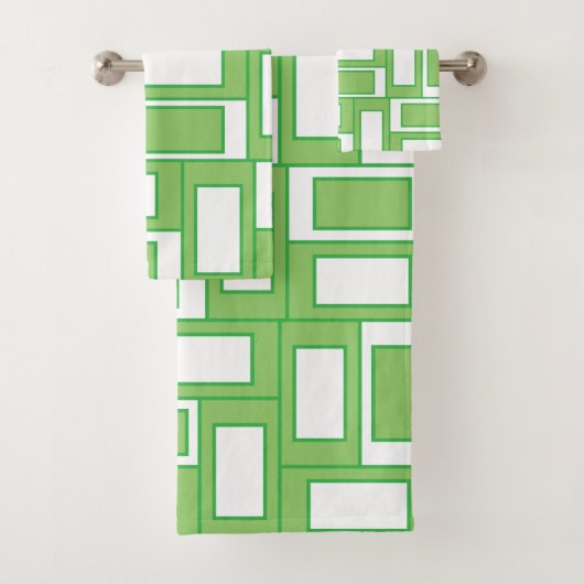 Rectangle Géométrique Vert Blanc (En situation)