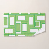 Rectangle Géométrique Vert Blanc (Serviette à main)