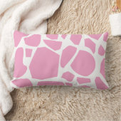 Rectangle Giraffe rose Lumbar Coussin (Couverture)