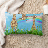 Rectangle Giraffes en Herbe avec Coussin Rainbow Lumbar (Couverture)
