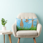 Rectangle Giraffes en Herbe avec nuages Lumbar Coussin (Chaise)