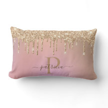 Glam Gold Paillettes Elegant Monogramme Coussin Lo