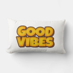 Rectangle Good Vibes Strong Bold Modern Lumbar Coussin