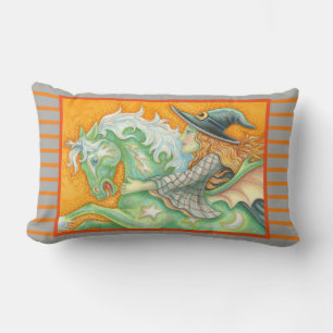 Rectangle HALLOUE EVE WITCH ET HORSE LUMBAR COUSSIN Grey