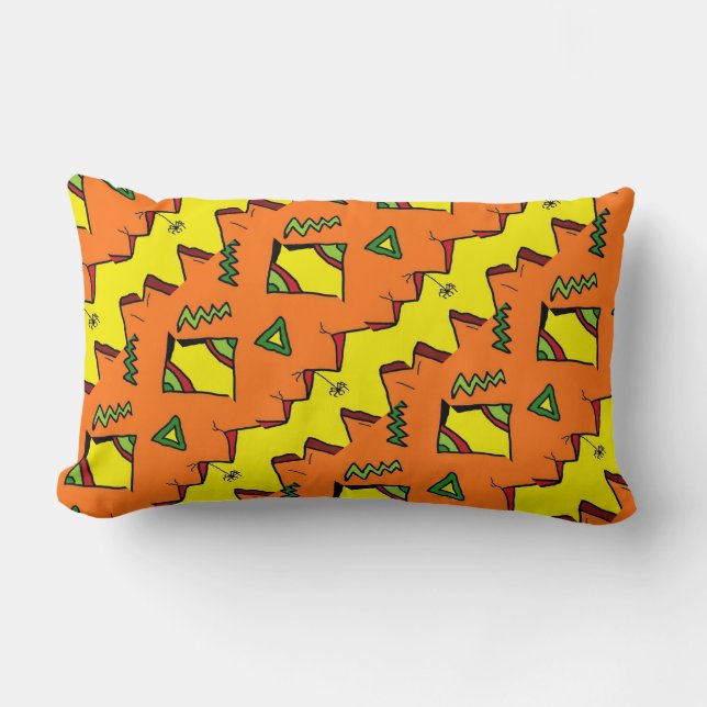 Rectangle Halloween Jack-O-Lantern & Spider Coussin Polyeste (Recto)