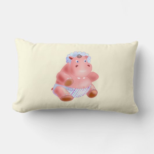Rectangle Happy Baby Hippo Coussin (Recto)