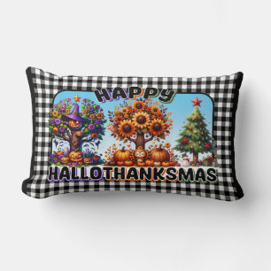Rectangle Happy HalloThanksMas Lumbar Coussin farci