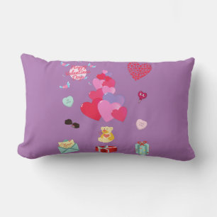 Rectangle Heureuse Sainte-Valentin Lumbar Coussin