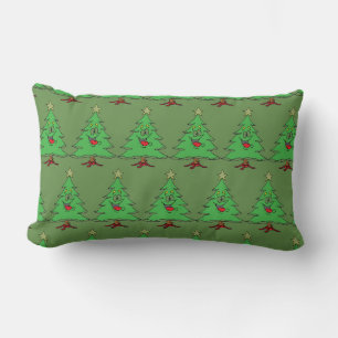 RECTANGLE ***HEUREUX ARBRES À FROMAGE*** COUSSIN DE NOËL