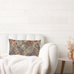 Rectangle Hippie rétro : Coussin d'accents de jardin doré