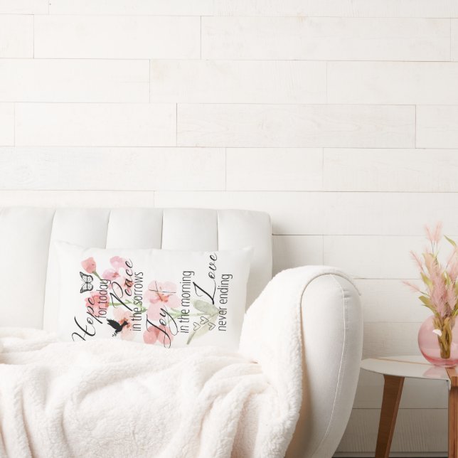 Rectangle Hope Peace Jove Love Christian | Coussin Lumbar (Canapé)