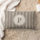 Rectangle Housse de coussin à monogramme rayures et noeud de (Couverture)