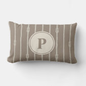 Rectangle Housse de coussin à monogramme rayures et noeud de (Recto)