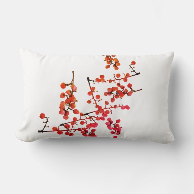 Rectangle Housse de Coussin à Motif de Fruit d'Arbre de Poiv (Recto)