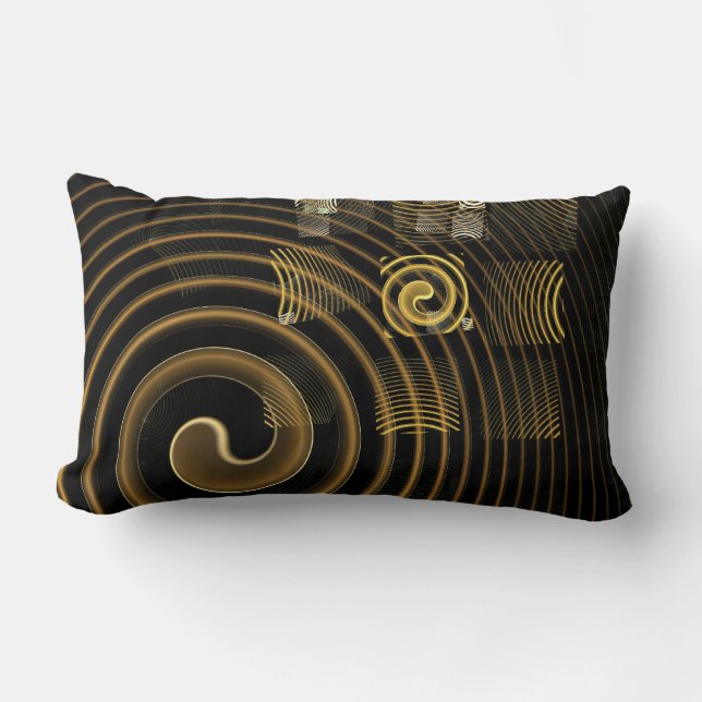 Rectangle Hypnose Abstrait Art Lumbar Coussin (Recto)