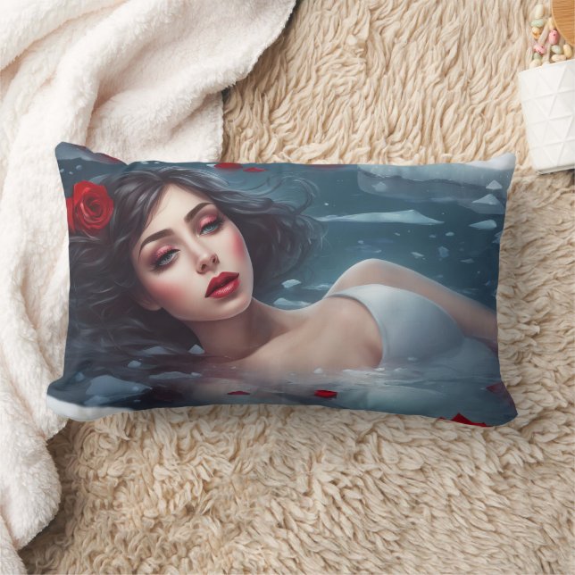 Rectangle Ice Girl - Lumbar Coussin 13" x 21" (Couverture)