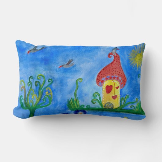 Rectangle Illustration Whimsical Coussin Lumbar (Recto)
