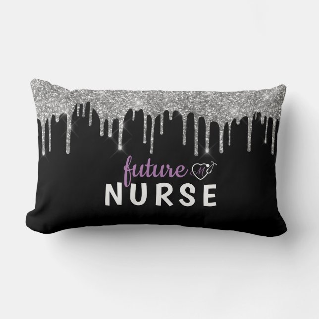 Rectangle Infirmière Glam personnalisée Coussin Lumbar (Recto)