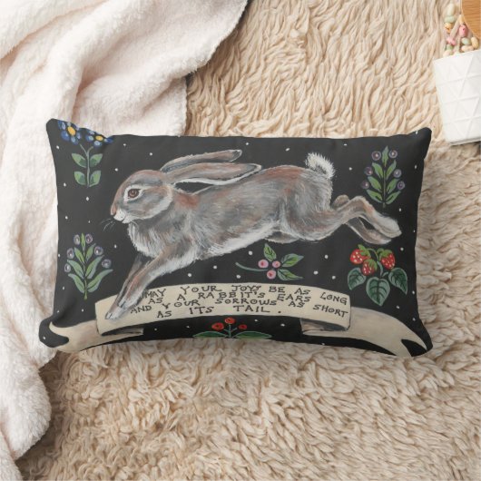 Rectangle Inspirational Rabbit Coussin Mariage d'amitié (Couverture)
