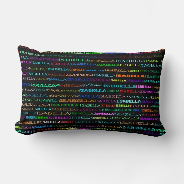 Rectangle Isabella Texte Design I Lumbar Coussin (Recto)