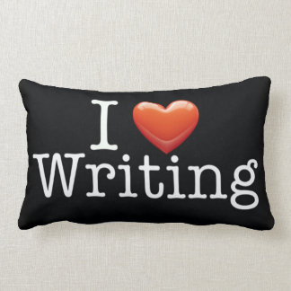 Rectangle J'aime écrire le coussin lombaire noir
