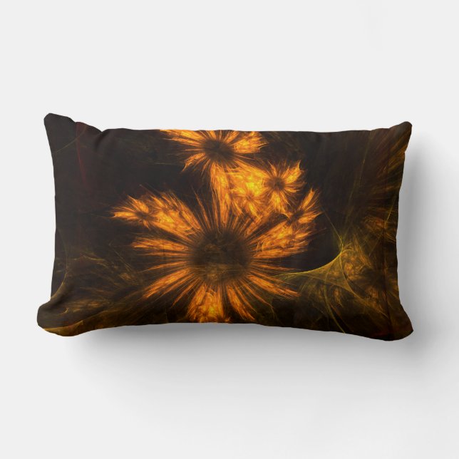 Rectangle Jardin Mystique Art Abstrait Lumbar Coussin (Recto)