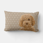 Rectangle Jaune lombaire de coussin de chien de Labradoodle (Verso)