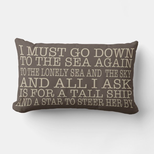 Rectangle Je dois descendre au coussin de mer dans le brun (Recto)
