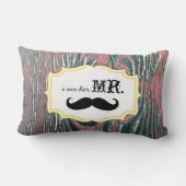 Rectangle Je suis elle M. Old Wood Mauve Coussin de Moustach (Verso)
