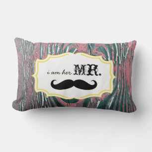 Rectangle Je suis elle M. Old Wood Mauve Coussin de Moustach
