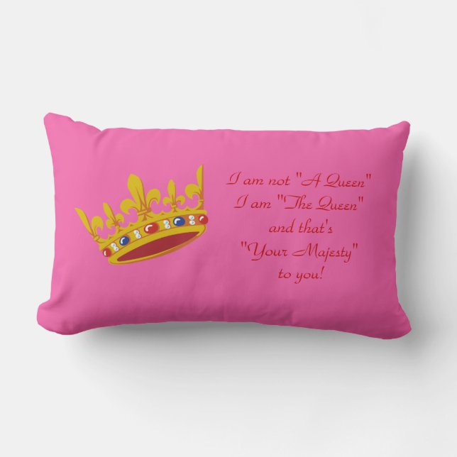 Rectangle Je suis "La Reine" Coussin - rose (Recto)