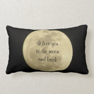 Rectangle Je t'aime au coussin de lune et de dos