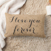 Rectangle Je t'aime Pour toujours Coussin sur les fleurs (Couverture)
