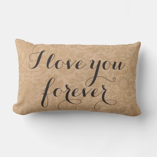 Rectangle Je t'aime Pour toujours Coussin sur les fleurs (Recto)