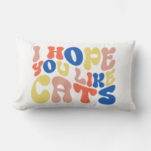 Rectangle J'espère que vous aimez les chats Coussin de jet r