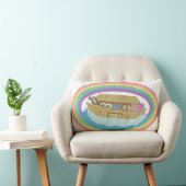 Rectangle Joli Arche de Noé arc-en-ciel rétro sur Coussin Lo (Chaise)