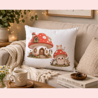 Rectangle Joli Coussin de Maison Champignon | Cotta Fantaisi