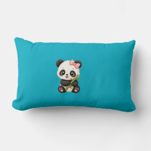 Rectangle Joli Coussin Lombaire Panda Dessin Animé Bleu Es