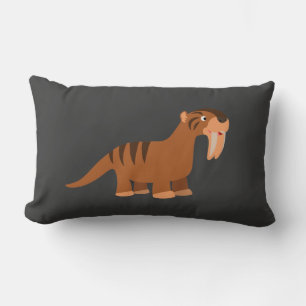 Rectangle Joli Coussin Thylacosmilus de Dessin Animé Sourire