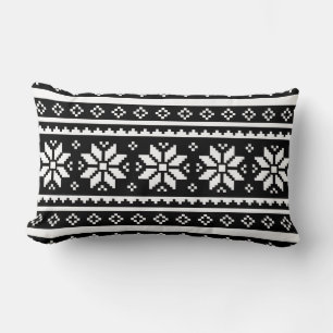 Rectangle Joli noir et blanc Vilain coussin de Noël